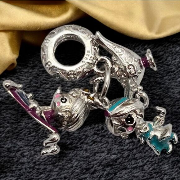 Aladdin Jasmine Lamp S925 Sterling Silver Charm Dangle Arabian Bracelet Disney - Picture 11 of 12